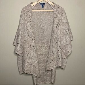 Karen Scott Open Front Sweater Cardigan Women XL Tan Lightweight